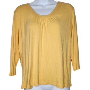 Women's Talbots Knit Blouse, 1X, Yellow